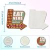 SUPERDANT Eat Here Metal Sign, Open 24 Hours, Retro Restaurant Decor, 27 x 27.2 cm view 3