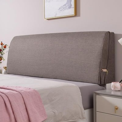 Bed Headboard Cushion Cover, Dark Gray, 150 × 55 × 10 cm