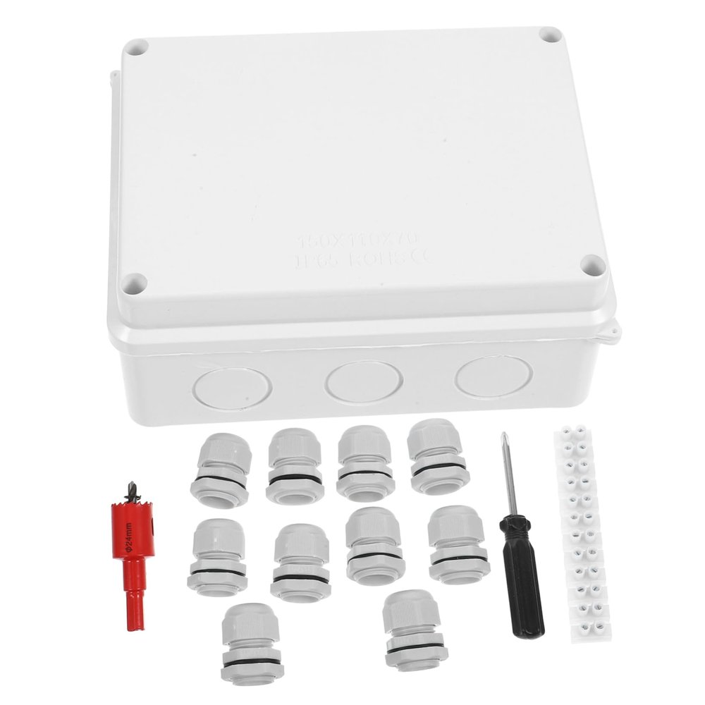 SOESFOUFU ABS and PP Wiring Junction Box, White, for Indoor and Outdoor Use