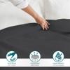 ECOMMERC3 Extra-Soft Cotton-Blend Flat Sheet for 105 cm Beds | Black view 3