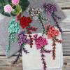 Embroidered Applique, 10 x 24 cm, 3D Flower, Yellow, Right view 3