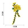 Embroidered Applique, 10 x 24 cm, 3D Flower, Yellow, Right view 4