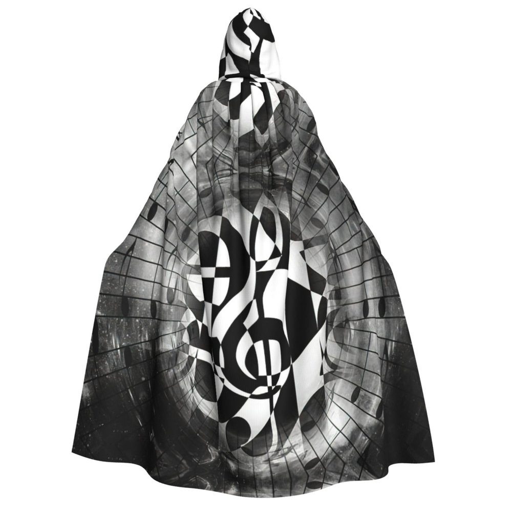 EdWal Hooded Cape with Musical Clef Print for Adults