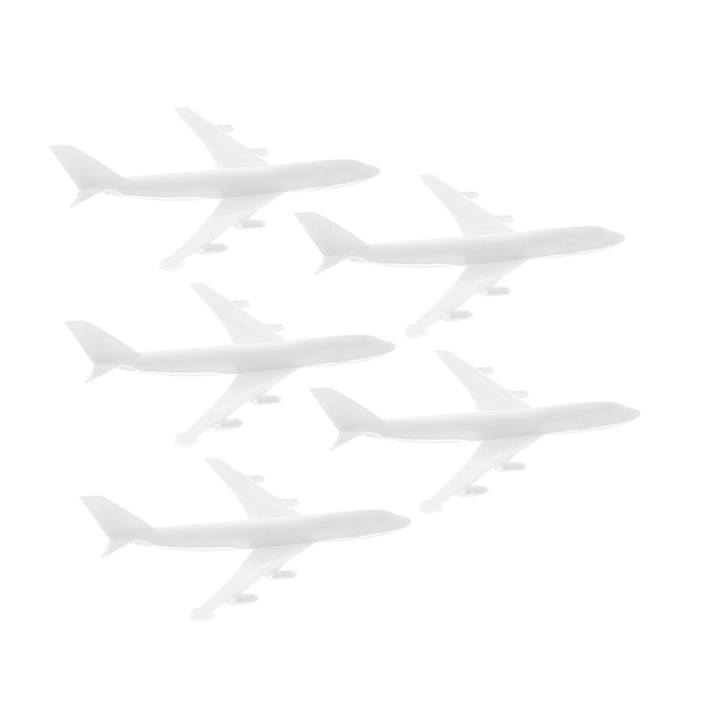 HOOTNEE White Aircraft Models, Reusable Plastic, 5 Pieces