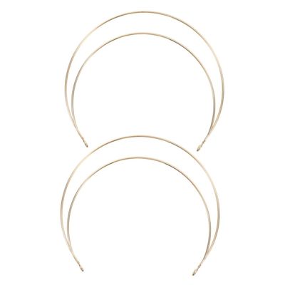 Healvian 2-Pack Gold Thin Metal Halo Headbands for Women, Lightweight and Deformation-Resistant for Cosplay and Photoshoots