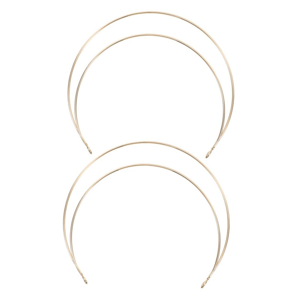 Healvian 2-Pack Gold Thin Metal Halo Headbands for Women, Lightweight and Deformation-Resistant for Cosplay and Photoshoots