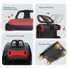 4-Wheel Ab Roller with Elbow Support, Automatic Rebound, Foldable Double-Handle Plank (Black/Red) view 4