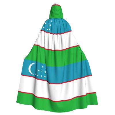 SKKNT Uzbekistan Flag Hooded Cape for Adults