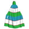 SKKNT Uzbekistan Flag Hooded Cape for Adults view 1