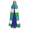 SKKNT Uzbekistan Flag Hooded Cape for Adults view 2
