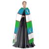 SKKNT Uzbekistan Flag Hooded Cape for Adults view 3
