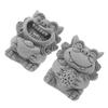 TOGEVAL 2-Piece Miniature Chinese Lion Statues, Decorative Feng Shui Ornaments for Tables, Gardens, Living Spaces, and Aquariums view 1