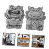 TOGEVAL 2-Piece Miniature Chinese Lion Statues, Decorative Feng Shui Ornaments for Tables, Gardens, Living Spaces, and Aquariums view 4