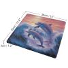 Dolphins Art Square Meditation Floor Cushion, Tufted Corduroy, 38.1 x 38.1 cm view 2