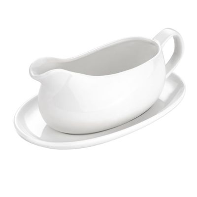 Orolotay 14 oz Ceramic Gravy Boat with Saucer