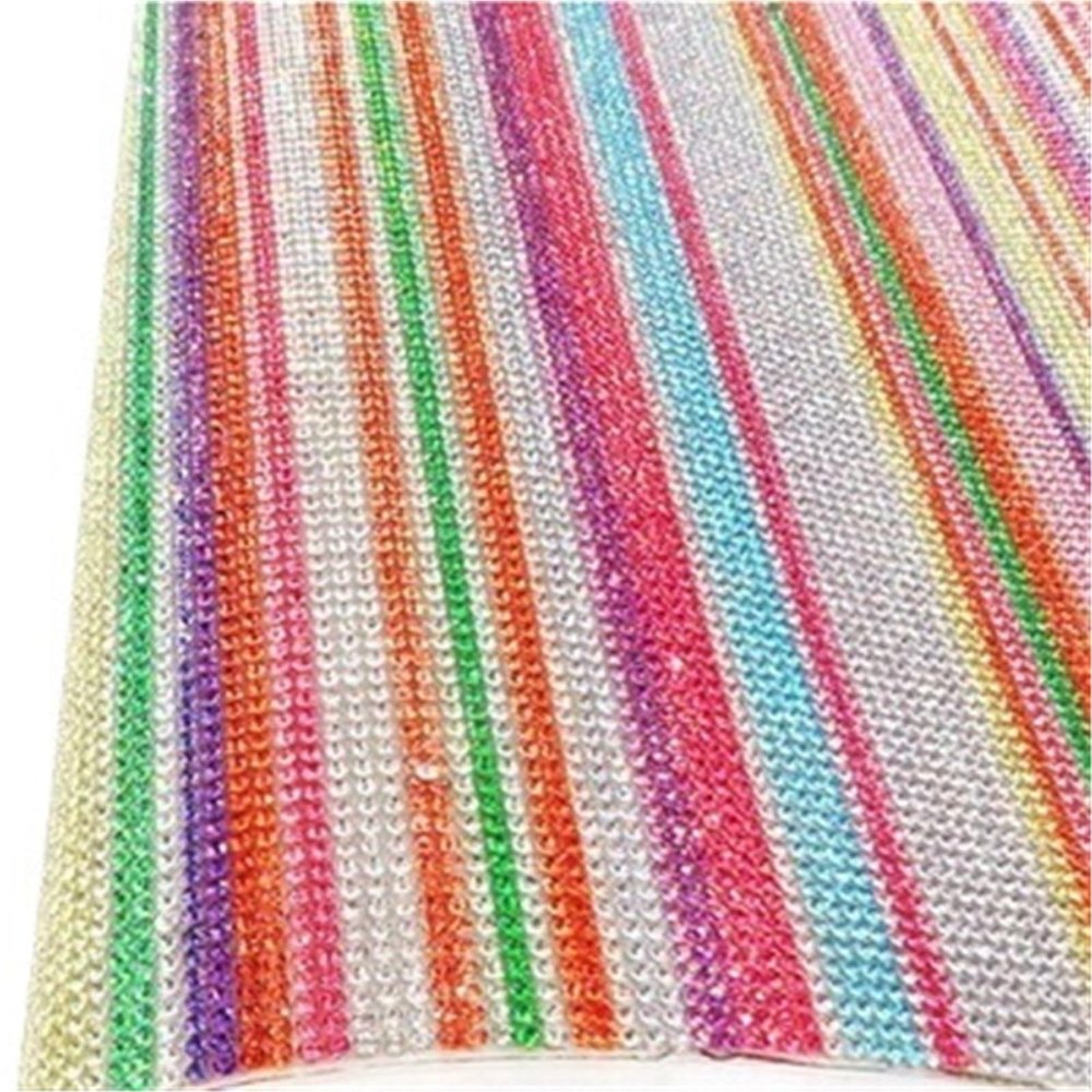 Self-Adhesive SS6 Rhinestone Sheet, 2 mm, Rainbow Colors, 24 x 40 cm (Color C4)