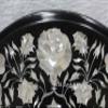 Round Black Marble Coffee Tabletop with Mother-of-Pearl Inlay, 21 x 21 in view 2