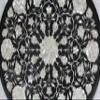 Round Black Marble Coffee Tabletop with Mother-of-Pearl Inlay, 21 x 21 in view 4