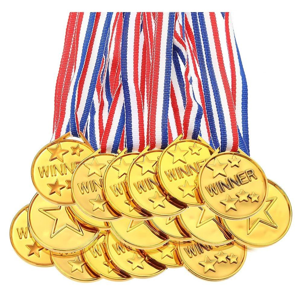Orolotay 30-Pack Gold Winner Medals for Kids