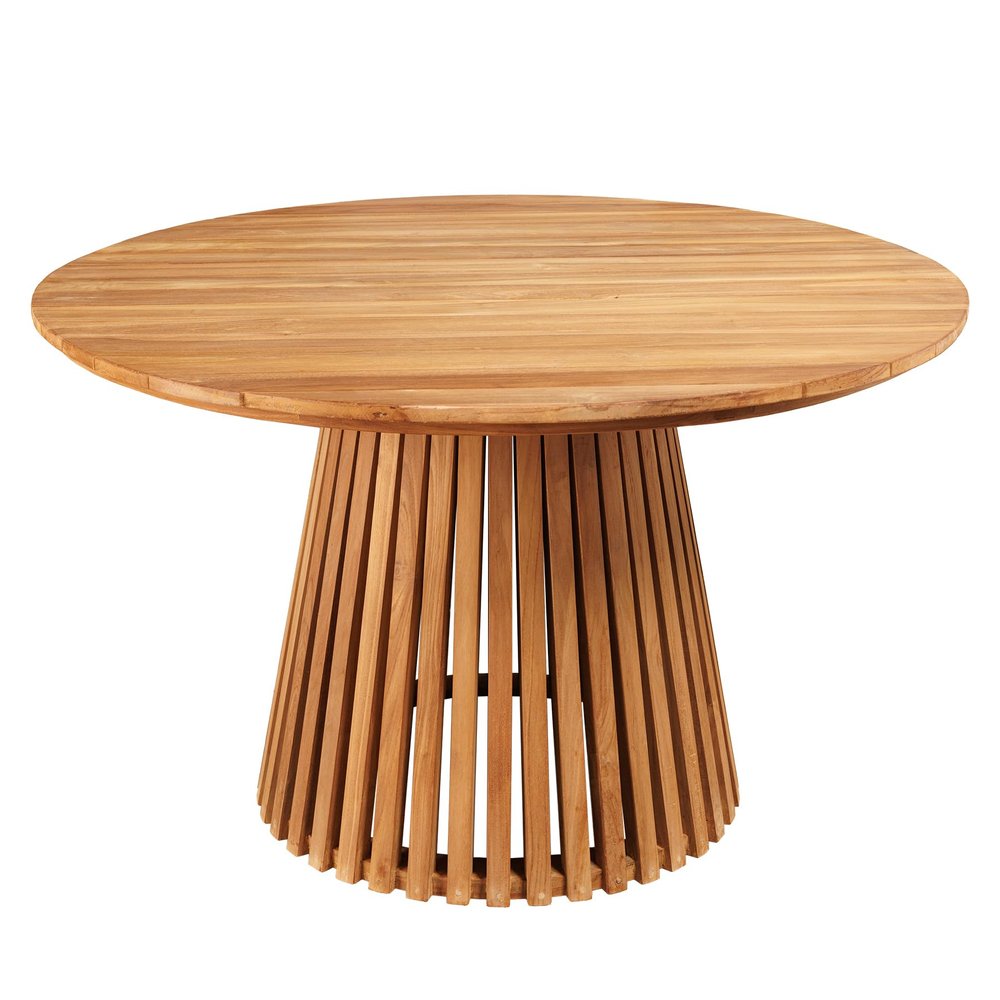 EMPIRE TEAK Dining Table 140 cm - Brown - Teak Wood - Felt Floor Protection