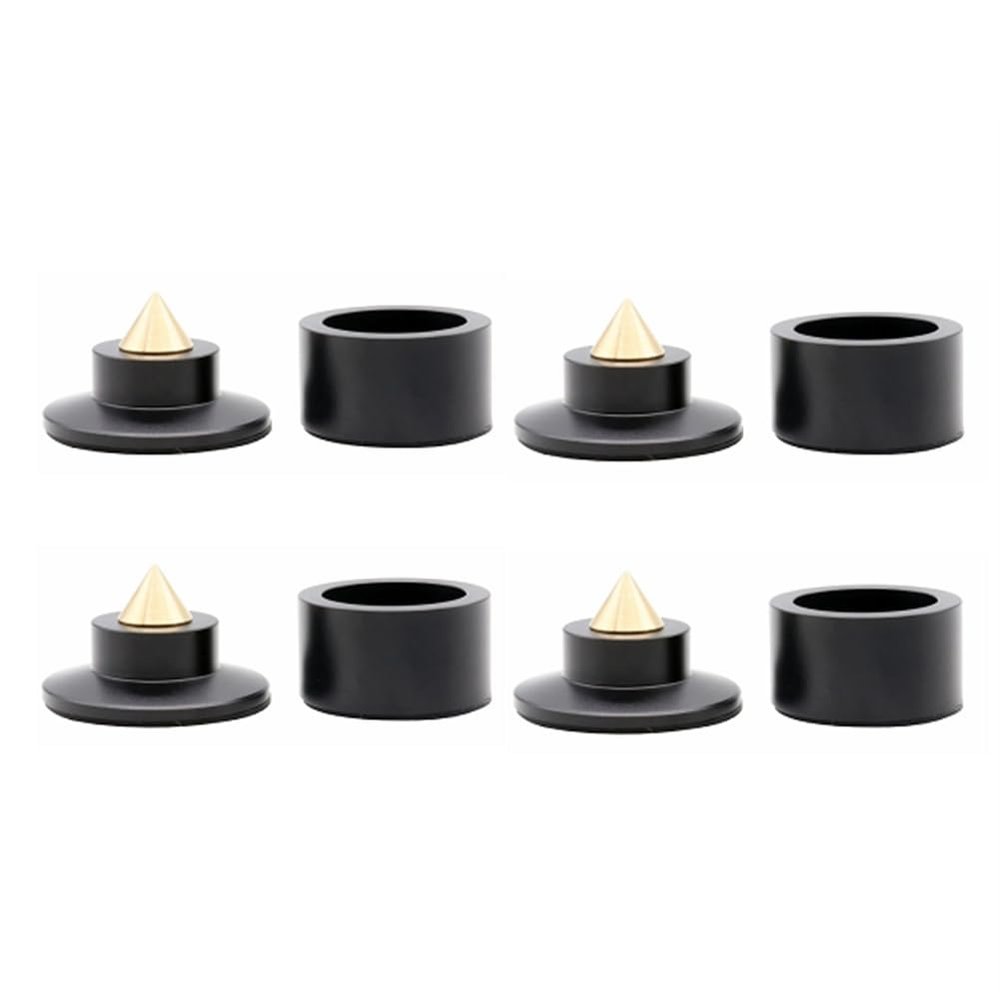 Orolotay Set of 4 Aluminum Speaker Isolation Feet, Black