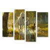 islandburner Canvas Wall Art, Horses Running Through a Sunny Forest Stream, for Living Room and Horse Lovers view 1