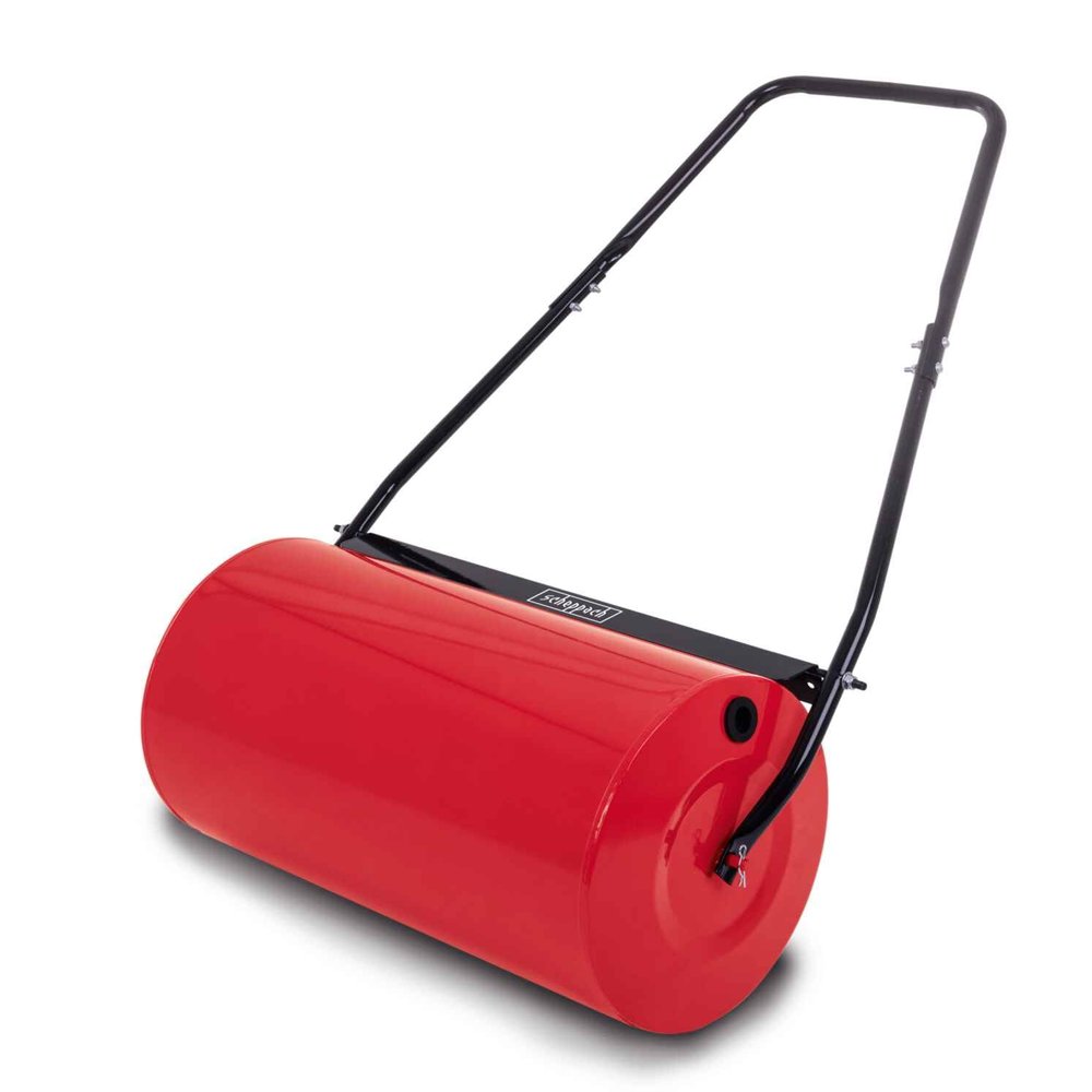 Scheppach HGW46 Lawn Roller, 57 cm Wide, 32 cm Diameter, Fillable with 46 L Water or 72 kg Sand, Red