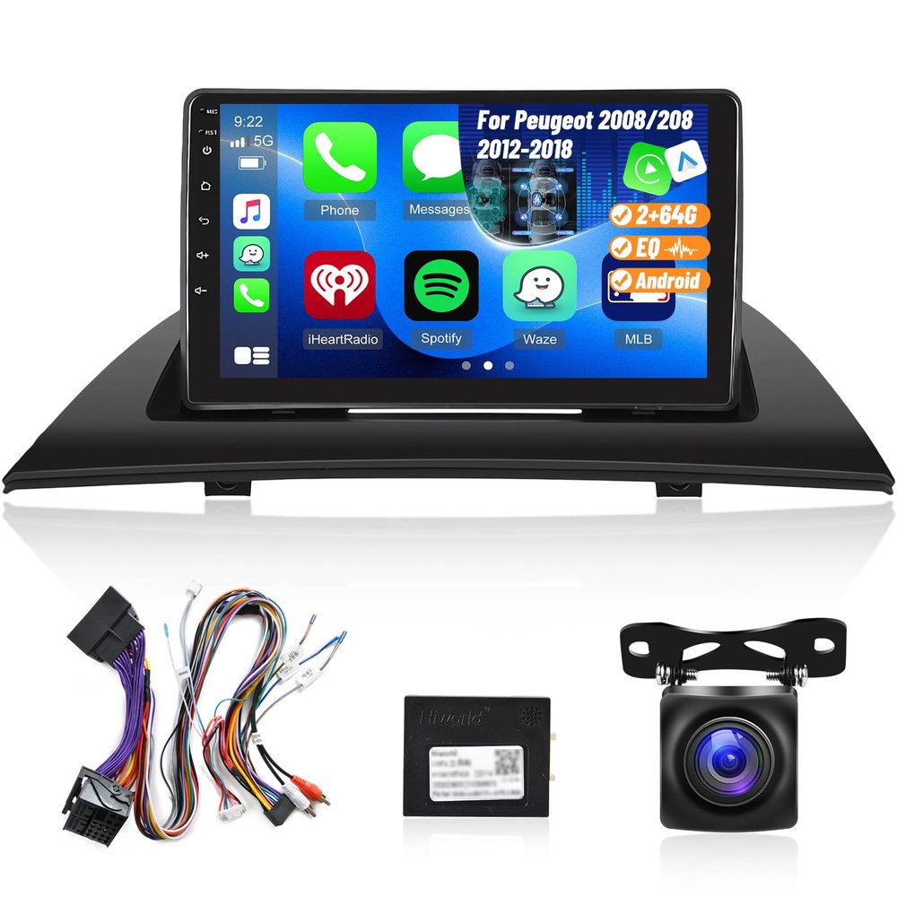 2GB+64GB Android Car Stereo for BMW X3 E83 2004–2012, 9-Inch HD Touchscreen with Wireless CarPlay, Android Auto, GPS, Wi-Fi, Bluetooth, EQ and FM RDS