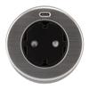Otio 16A (2P+T) Schuko Flush-Mount Outlet with USB-C Quick Charge 3.0, Black, 60 mm view 2