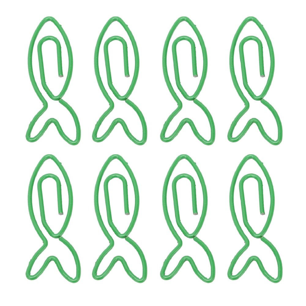 Baxnore 100-Pack Metal Fish-Shaped Paper Clips