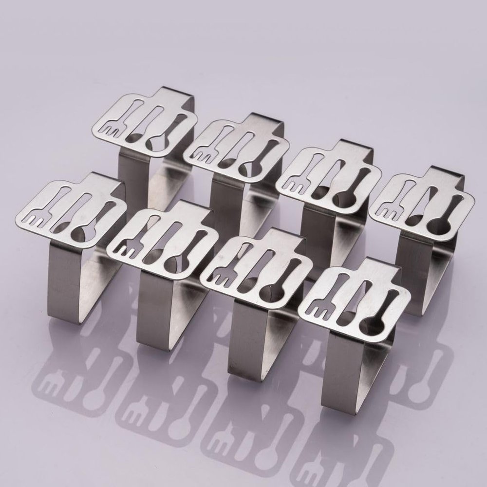laro 8–384 Premium-Quality Tablecloth Clips, Table Cover Holders, Silver, 48 Count, Cutlery Style