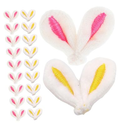 ibasenice 40-Piece Plush Bunny Ears DIY Hair Clip Set, Light Brown