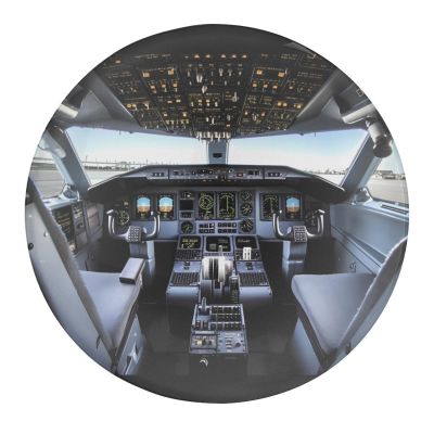 Glass Refrigerator Magnets with Airplane Cockpit Design, Set of 2