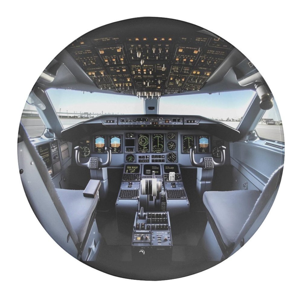 Glass Refrigerator Magnets with Airplane Cockpit Design, Set of 2