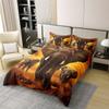100% Cotton Elephant Bedding Set, 200 x 200 cm, Yellow Gray Orange view 2