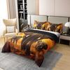 100% Cotton Elephant Bedding Set, 200 x 200 cm, Yellow Gray Orange view 3