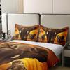 100% Cotton Elephant Bedding Set, 200 x 200 cm, Yellow Gray Orange view 4