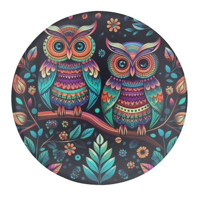 Colorful Owl Glass Refrigerator Magnets, Set of 4