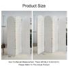 Pegboard Room Divider, W-Shaped Folding Screen with Storage Shelf, for Craft and Art Exhibitions and Retail Events (Wood Color, 180 x 40 cm, 4 Panels) view 2