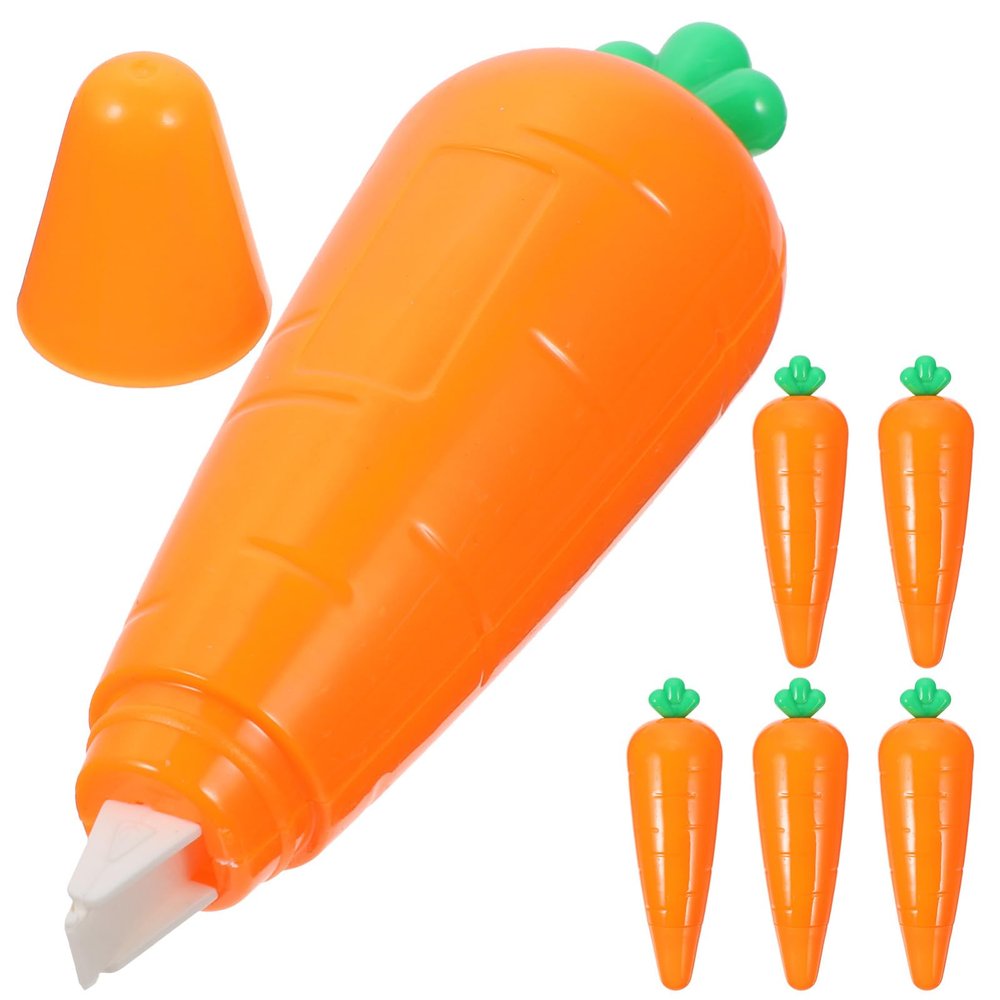 STOBOK School Correction Tape, 6 Pieces, Carrot Shape