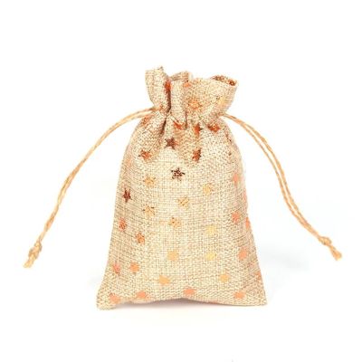 CYMMIYT Burlap Drawstring Bags, 5/10 Count, 10 x 14 / 13 x 18 cm, Christmas Gift and Candy Bags