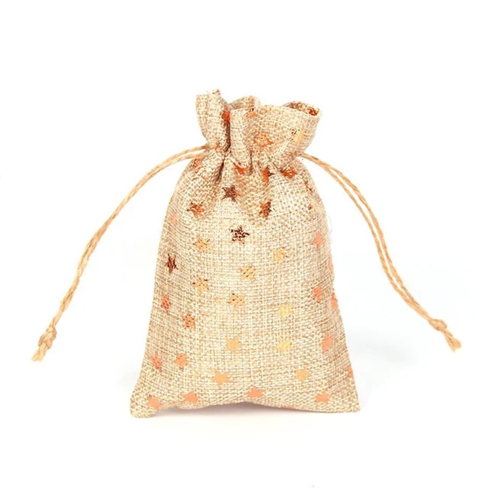 CYMMIYT Burlap Drawstring Bags, 5/10 Count, 10 x 14 / 13 x 18 cm, Christmas Gift and Candy Bags