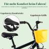 RULLY Dinosaur 16-Inch Boys' Bike for Ages 4–7, Black/Yellow, with Removable Training Wheels, Coaster and Hand Brakes, Basket view 3