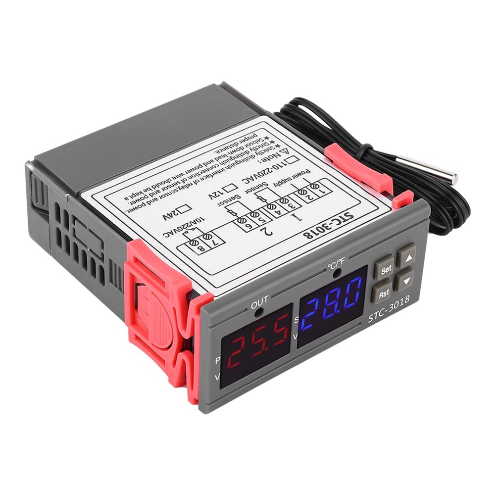 STC-3018 Digital Temperature Controller with 1 m Sensor Cable (24 V)