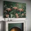Feeby Canvas Wall Art, Flamingos in Green Jungle, 120 x 80 cm XXL, 1-Piece view 2