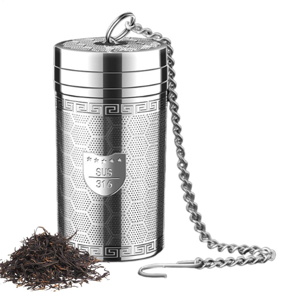 Tea Infuser with Extra-Long Chain Hook and Fine-Mesh Strainer