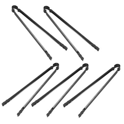 5-Piece Black Metal Charcoal Tongs for Grill Accessories
