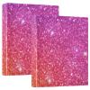 Purple-Pink Glitter 3-Ring Binder, D-Ring, with Pockets, 2-Pack view 1