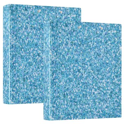 Blue Glitter 3-Ring Binder, 1.5-Inch D-Ring, Flexible Binder with Clipboard