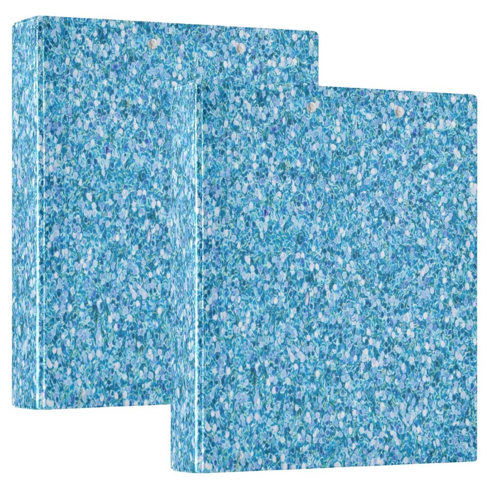 Blue Glitter 3-Ring Binder, 1.5-Inch D-Ring, Flexible Binder with Clipboard